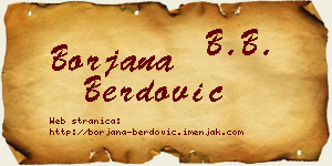 Borjana Berdović vizit kartica